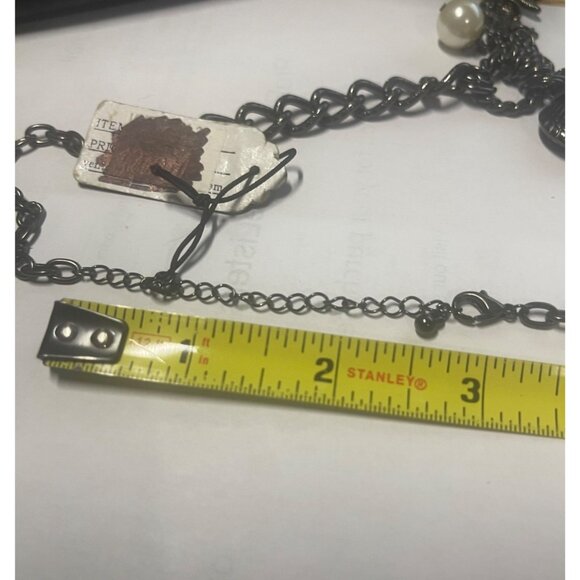 Venice Accessories Chain Link Necklace With Charms NWT Gunmetal Hardware - Picture 7 of 7